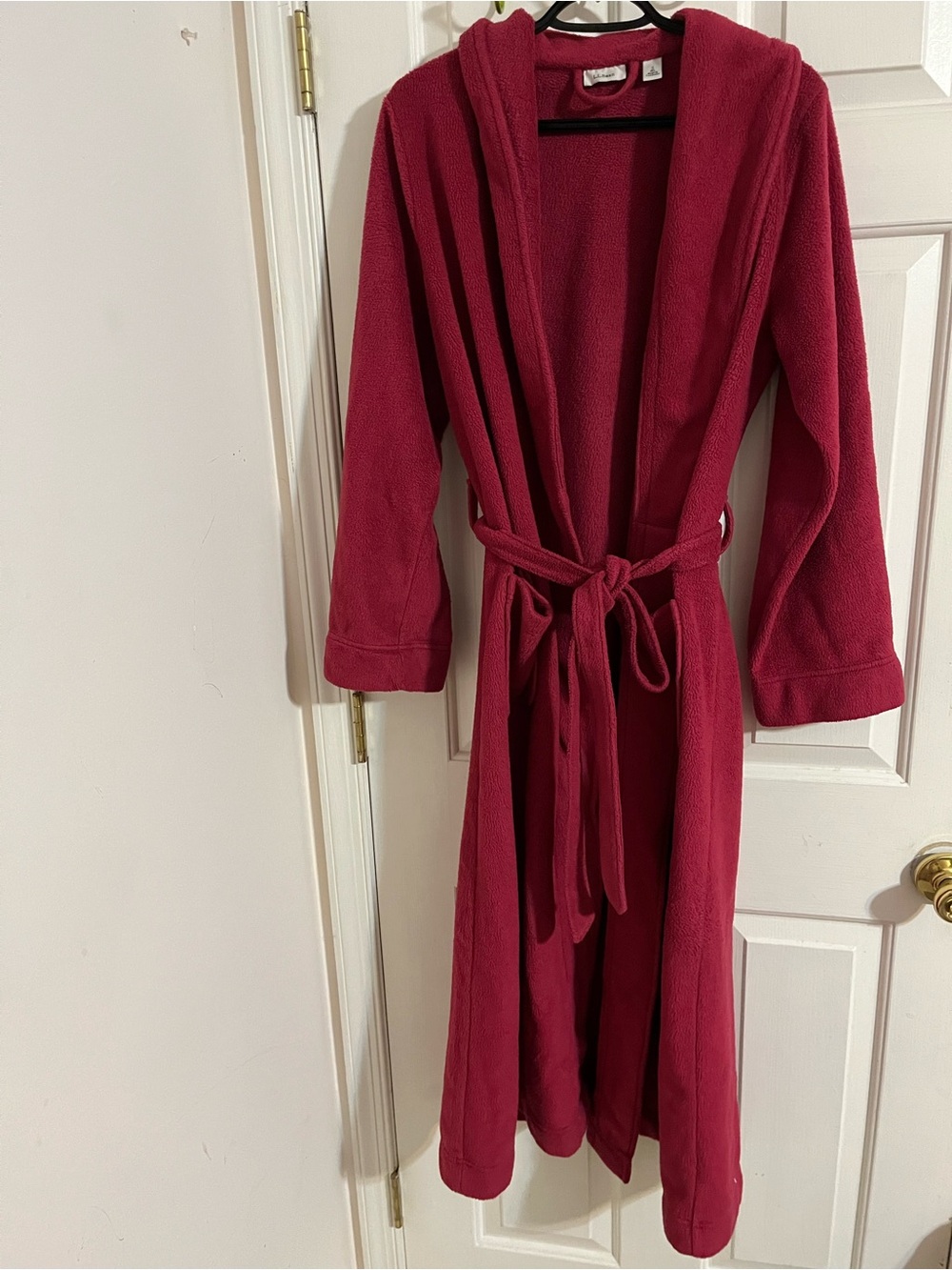 L.L Bean plush raspberry pink fleece winter robe small